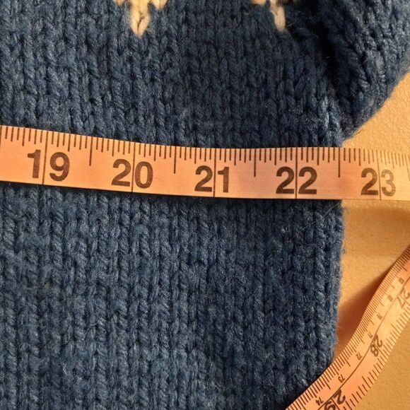 Handmade Blue and White Knit Sweater - Picture 2 of 5